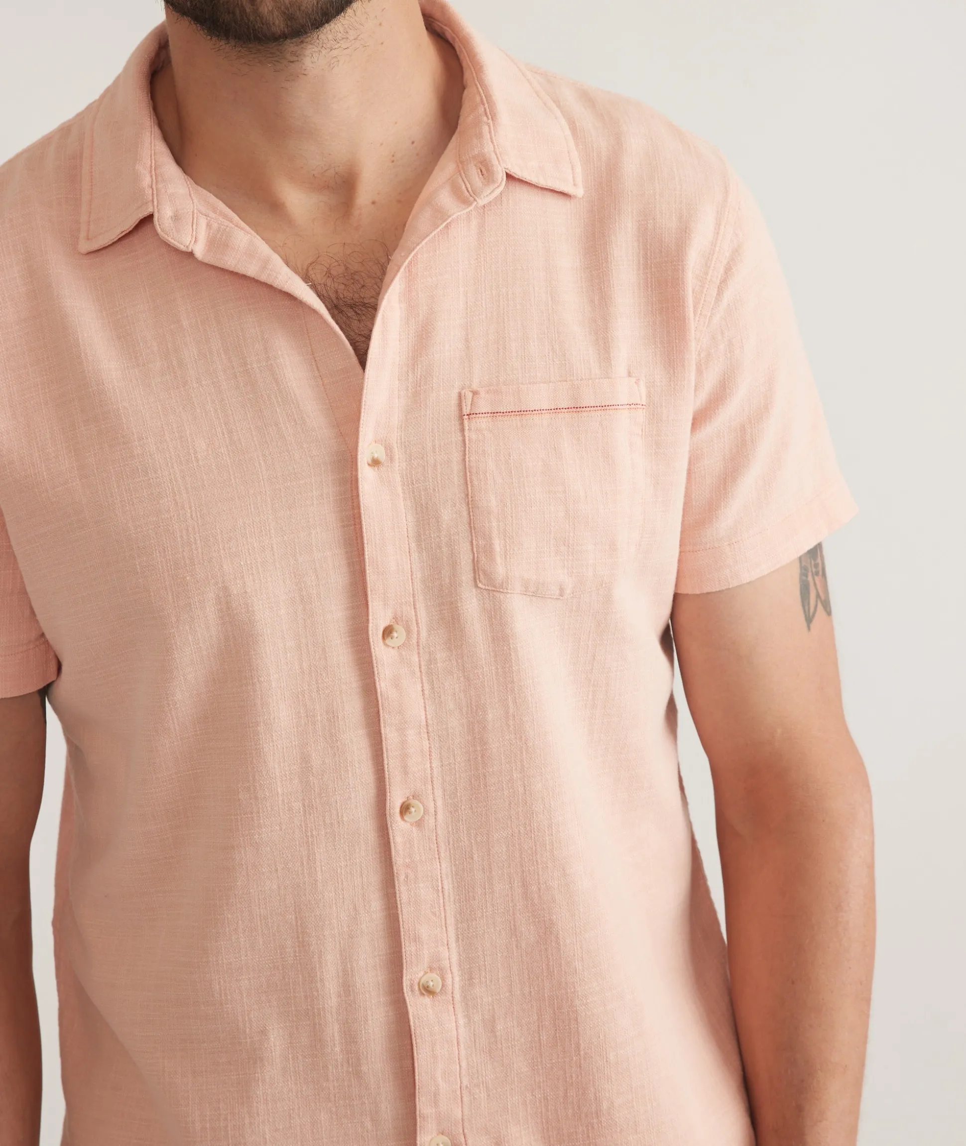Stretch Selvage Short Sleeve Shirt
