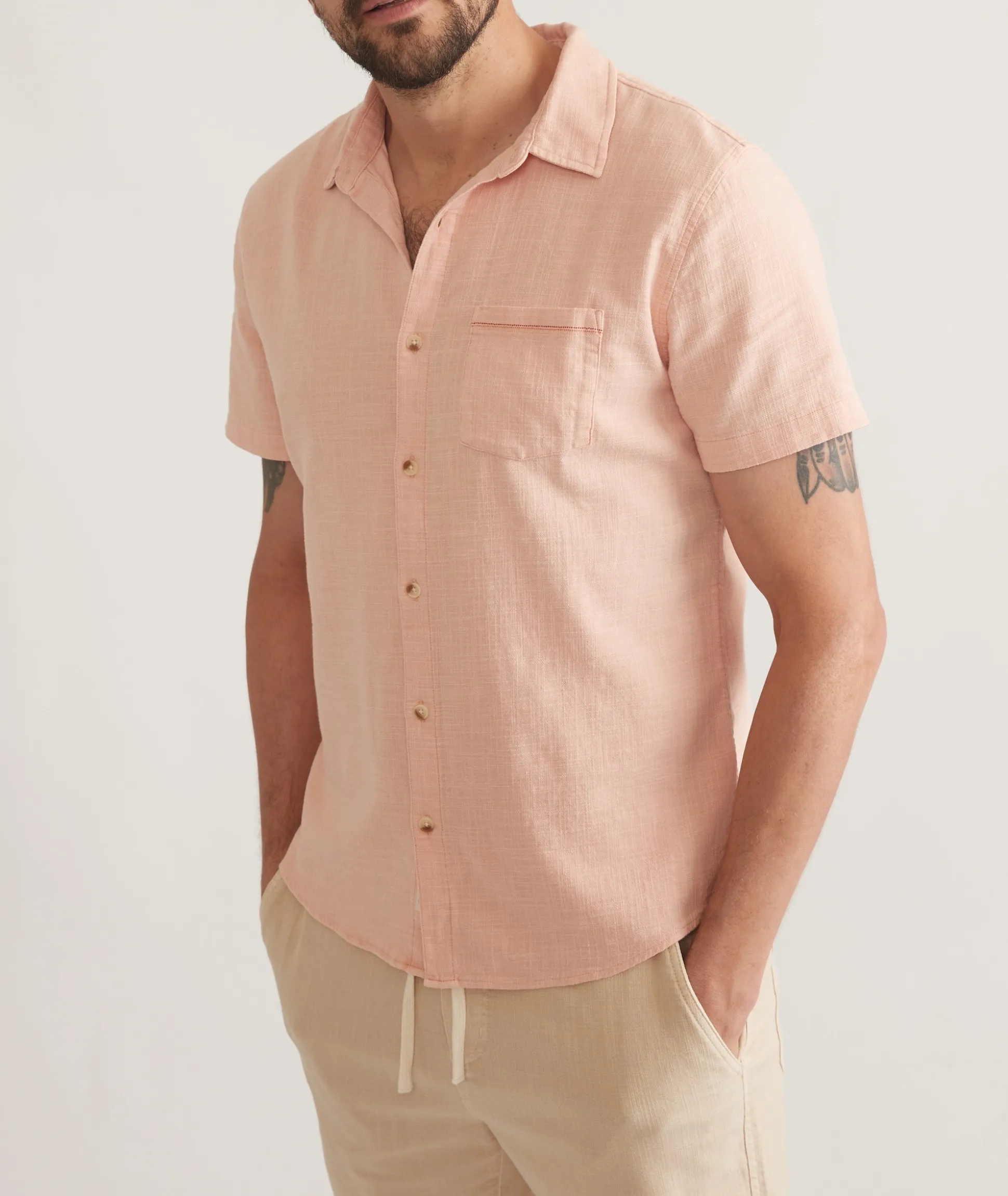 Stretch Selvage Short Sleeve Shirt