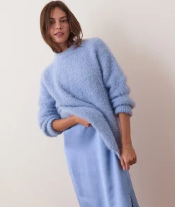 Teddy Eyelash Crewneck Sweater