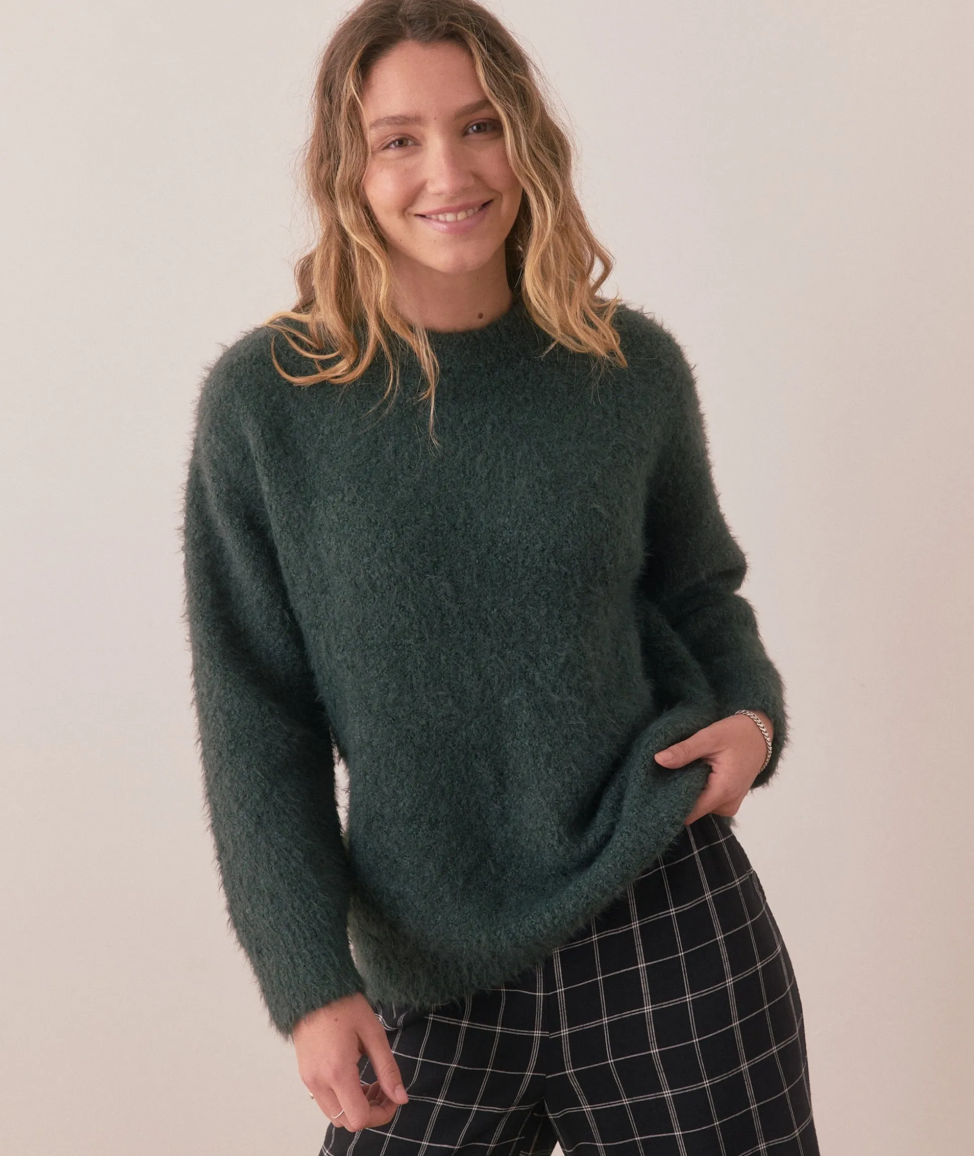 Teddy Eyelash Crewneck Sweater