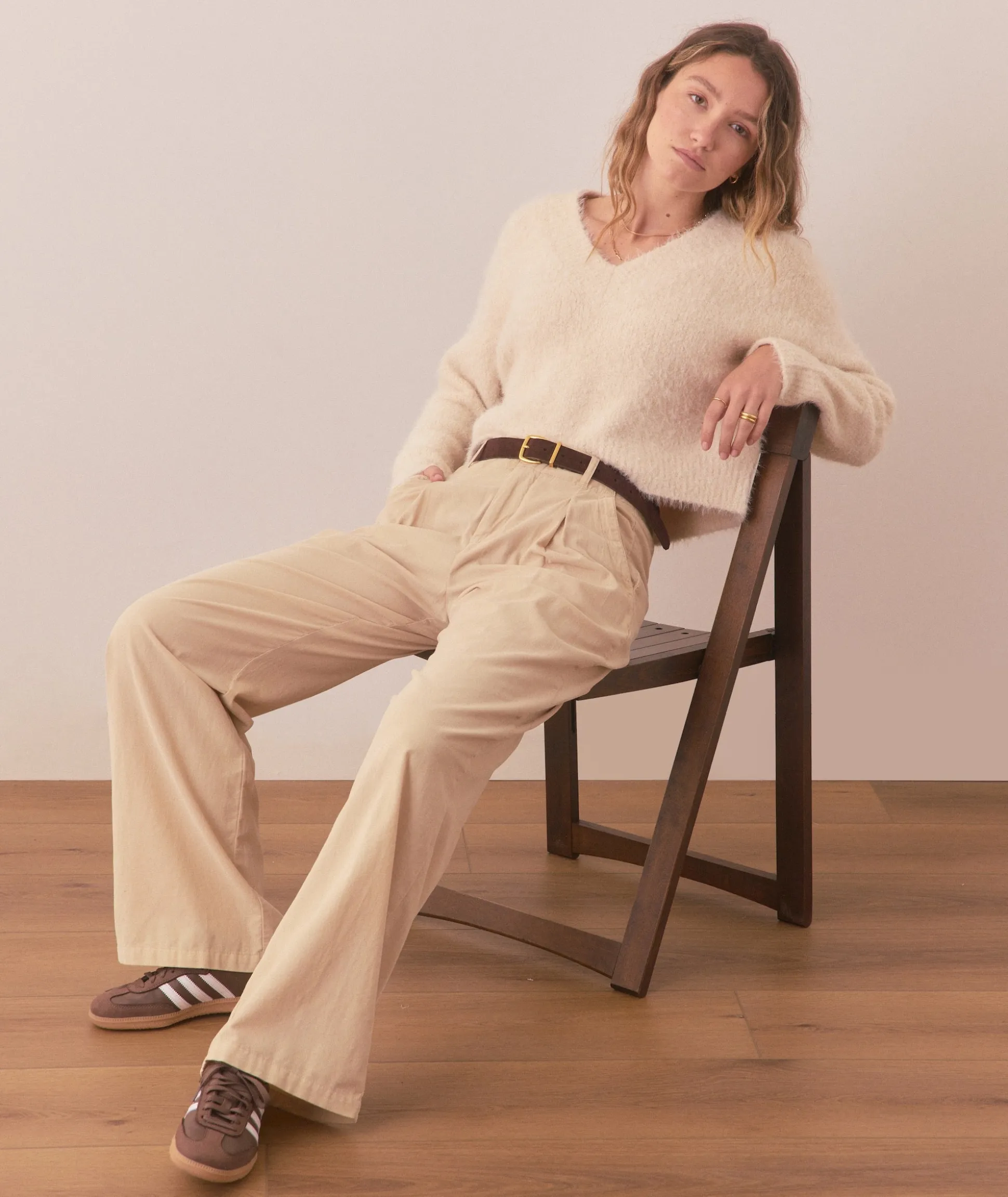 Teddy Eyelash V-Neck Sweater