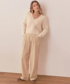 Teddy Eyelash V-Neck Sweater
