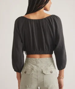 Tiana Double Cloth Cropped Blouse