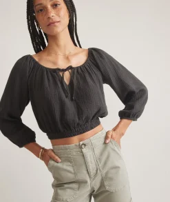 Tiana Double Cloth Cropped Blouse
