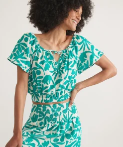 Tiana Double Cloth Cropped Blouse
