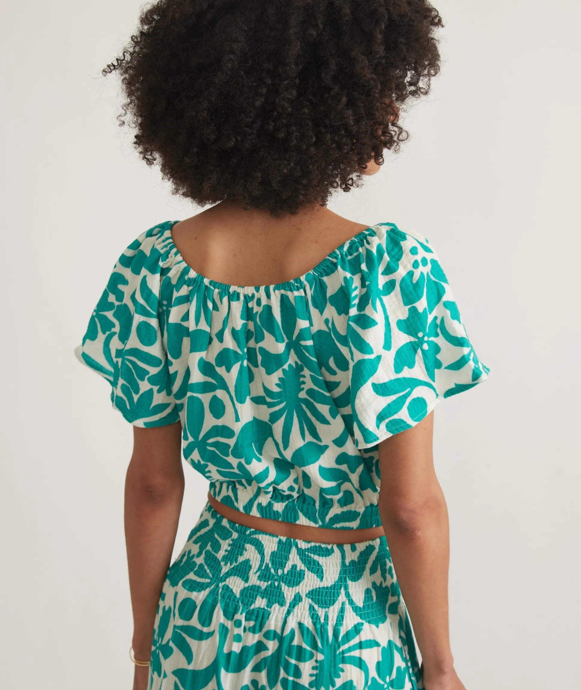 Tiana Double Cloth Cropped Blouse