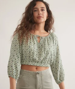 Tiana Double Cloth Cropped Blouse