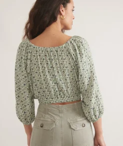 Tiana Double Cloth Cropped Blouse