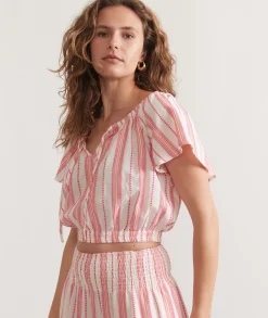 Tiana Textured Cropped Blouse